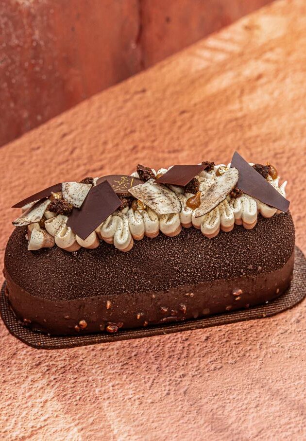 BÛCHE VANILLE CHOCOLAT PRALINÉ